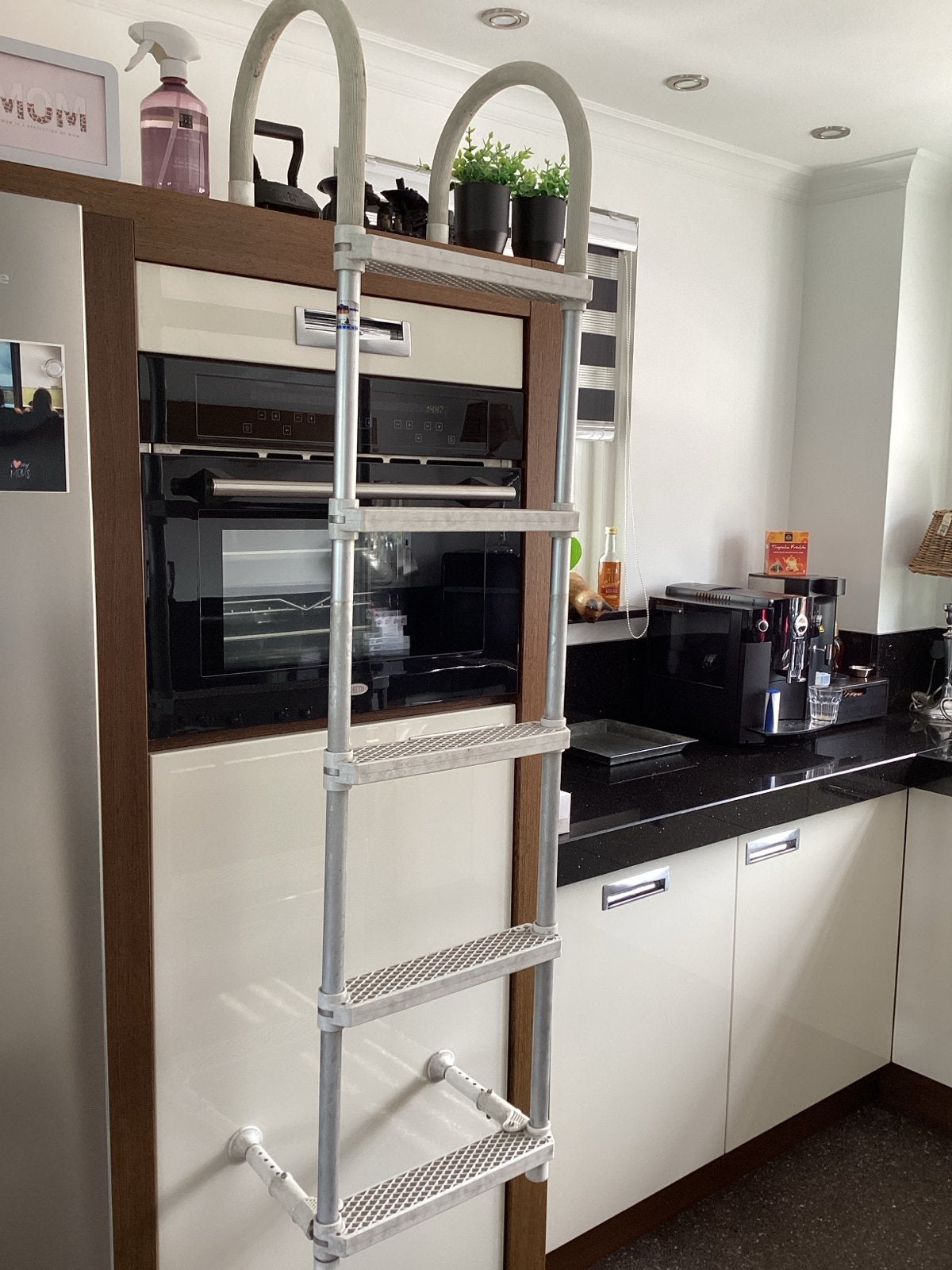Trem zwemtrap bootladder verstelbare steunen aluminium, Ophalen, Gebruikt, Overige typen