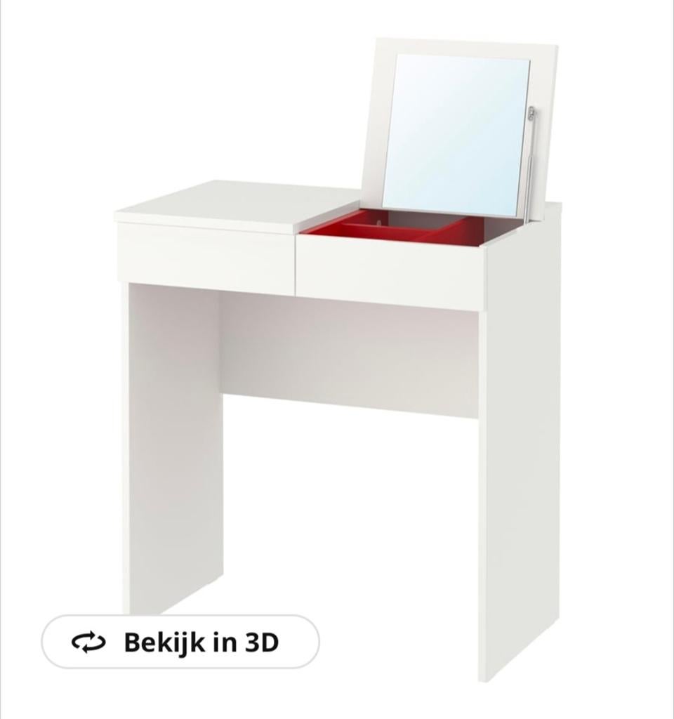 IKEA BRIMNES TOILETAFEL met spiegel en lade, Ophalen, Gebruikt, 50 tot 100 cm, Minder dan 100 cm
