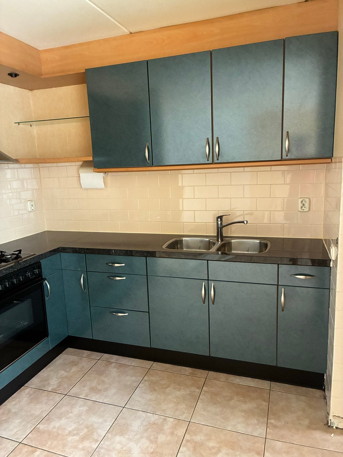Complete keuken met gasfornuis, koelkast, oven en graniet, Ophalen, Gebruikt, Overige kleuren, Hoekkeuken