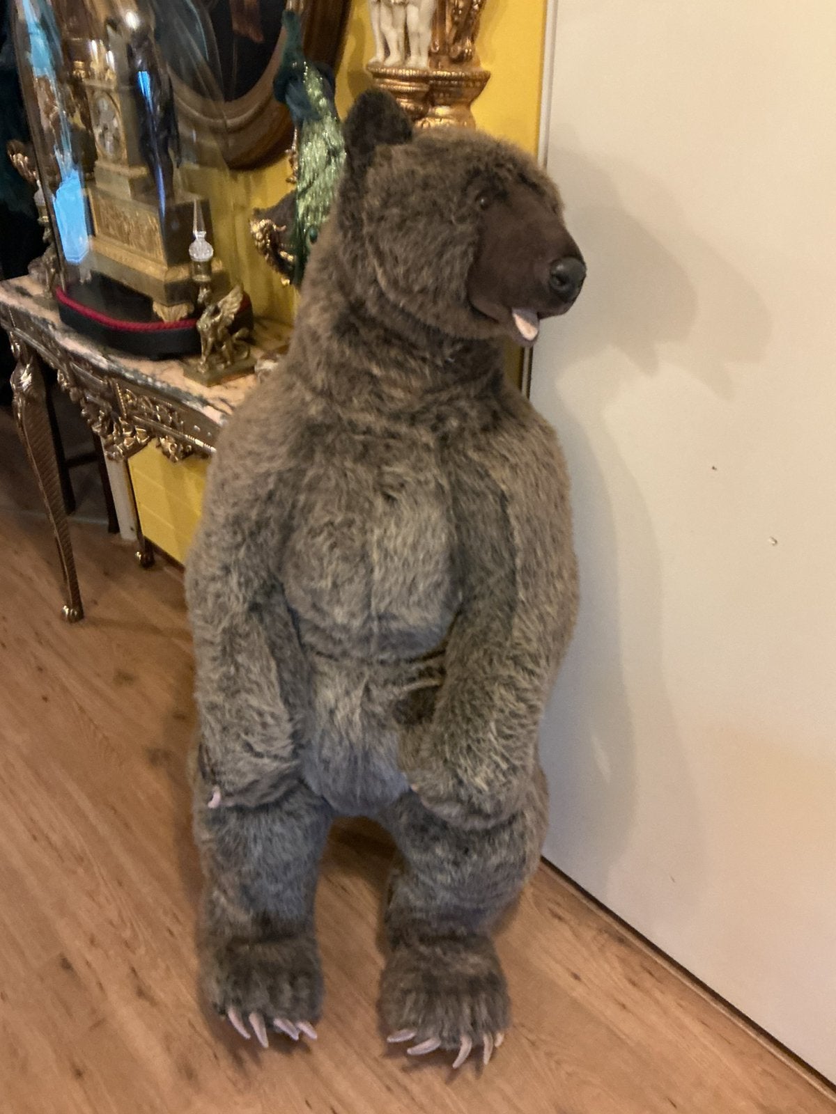Hansa  Levensgrote Staande Grizzlybeer  Knuffeldier 1.40 m h, Antiek en Kunst, Ophalen