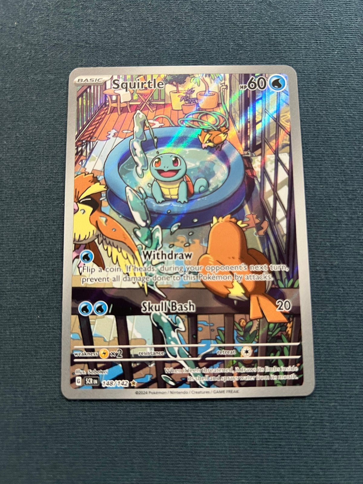 Squirtle 148/142 Pokémonkaart - Stellar Crown, Ophalen of Verzenden, Nieuw, Losse kaart, Foil