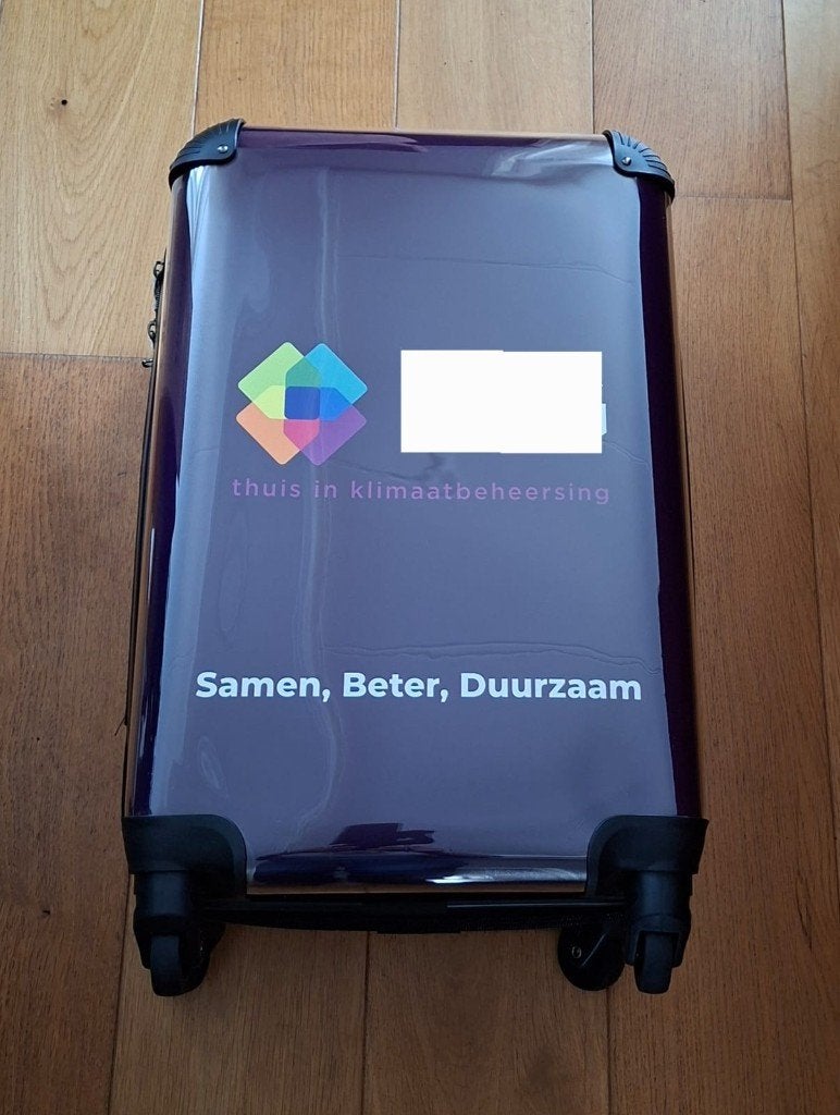 Nieuwe reiskoffer op wieltjes uitschuifb.handgreep (reclame), Wieltjes, 50 tot 60 cm, Hard kunststof, Ophalen of Verzenden