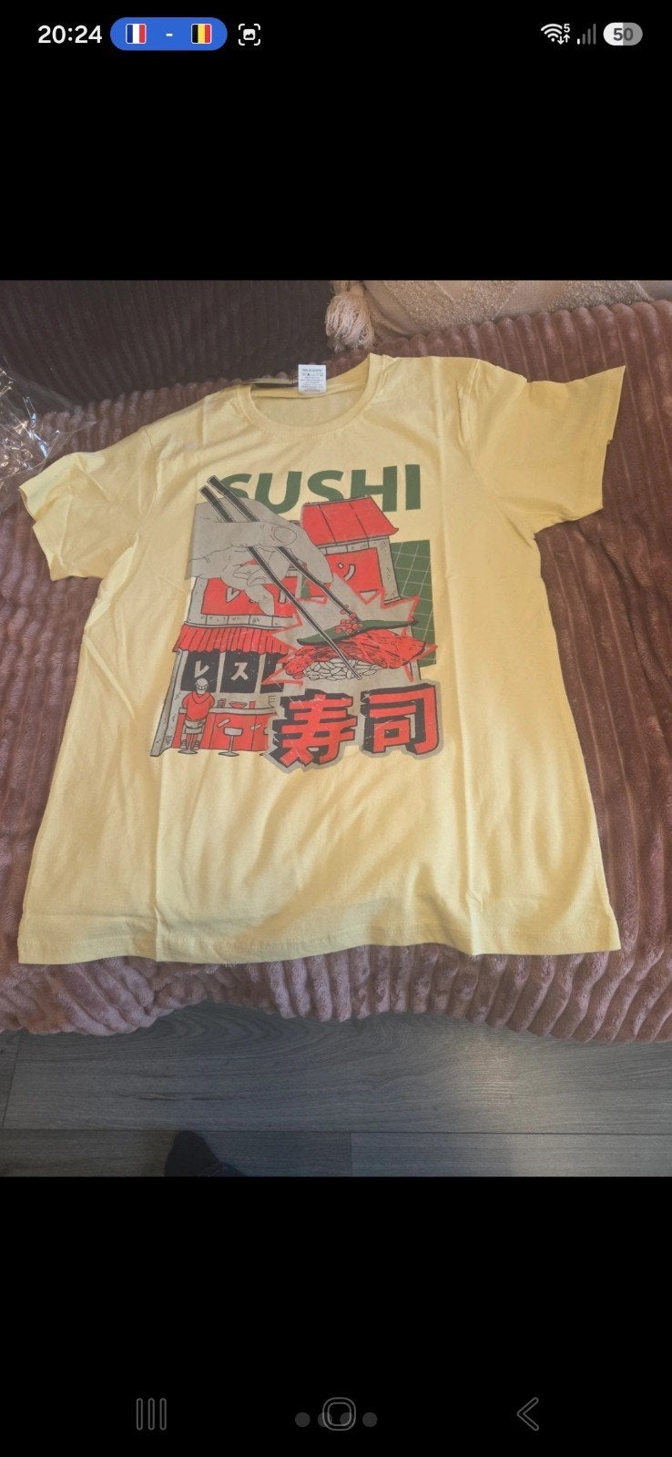 t shirt sushi, Moda samir, Geel, Maat 42/44 (L), Nieuw