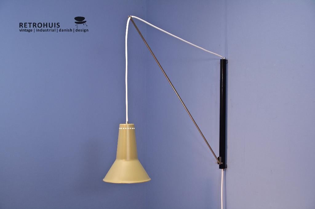 Wandlamp Hagoort 1950s vintage counterbalance lamp, Huis en Inrichting, Lampen | Wandlampen, Ophalen of Verzenden, Gebruikt, Metaal