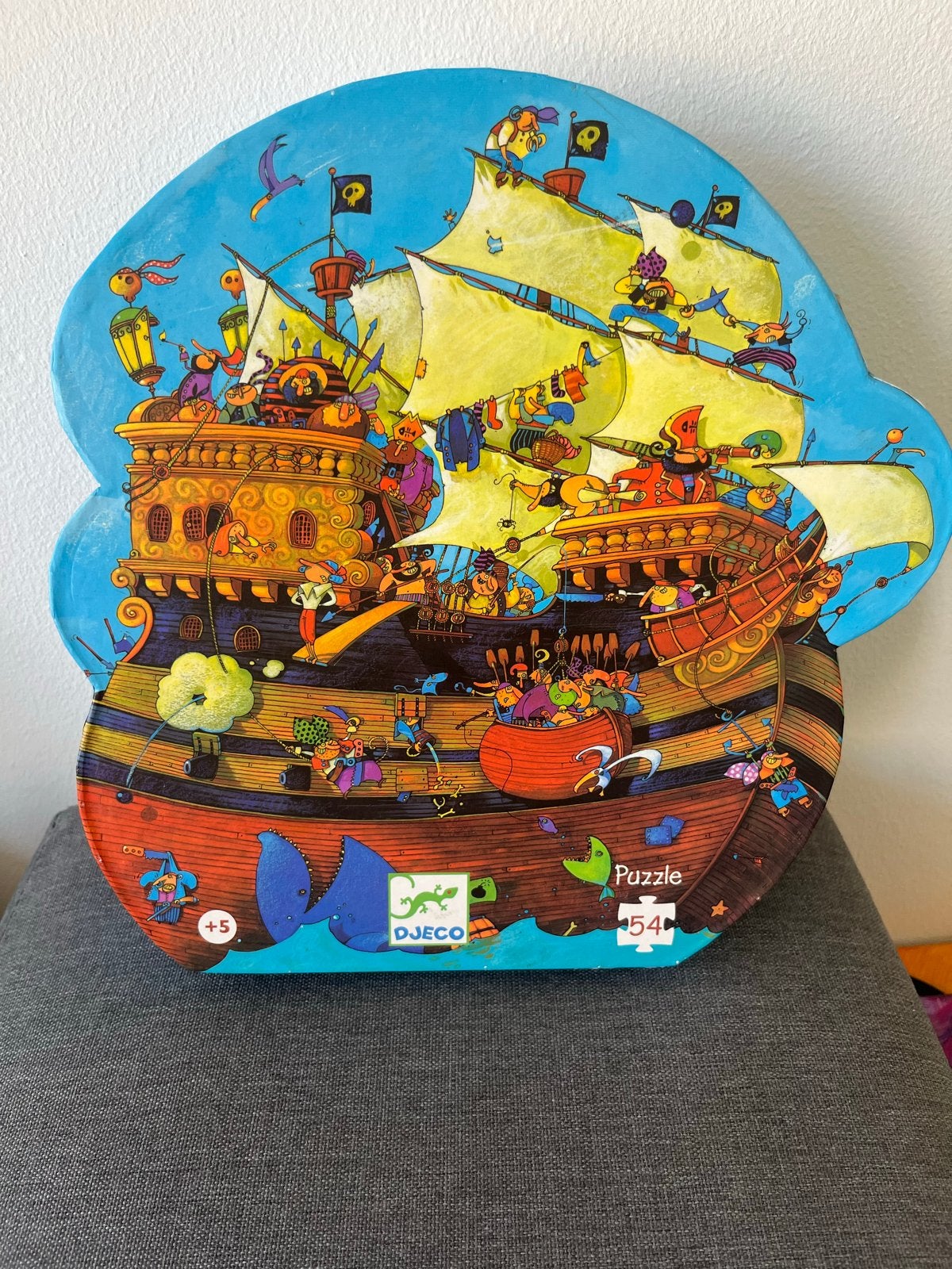 Djeco Piratenschip Puzzel 54 stukjes, Kinderen en Baby's, Speelgoed | Kinderpuzzels, Ophalen, Meer dan 50 stukjes, Gebruikt, 4 tot 6 jaar