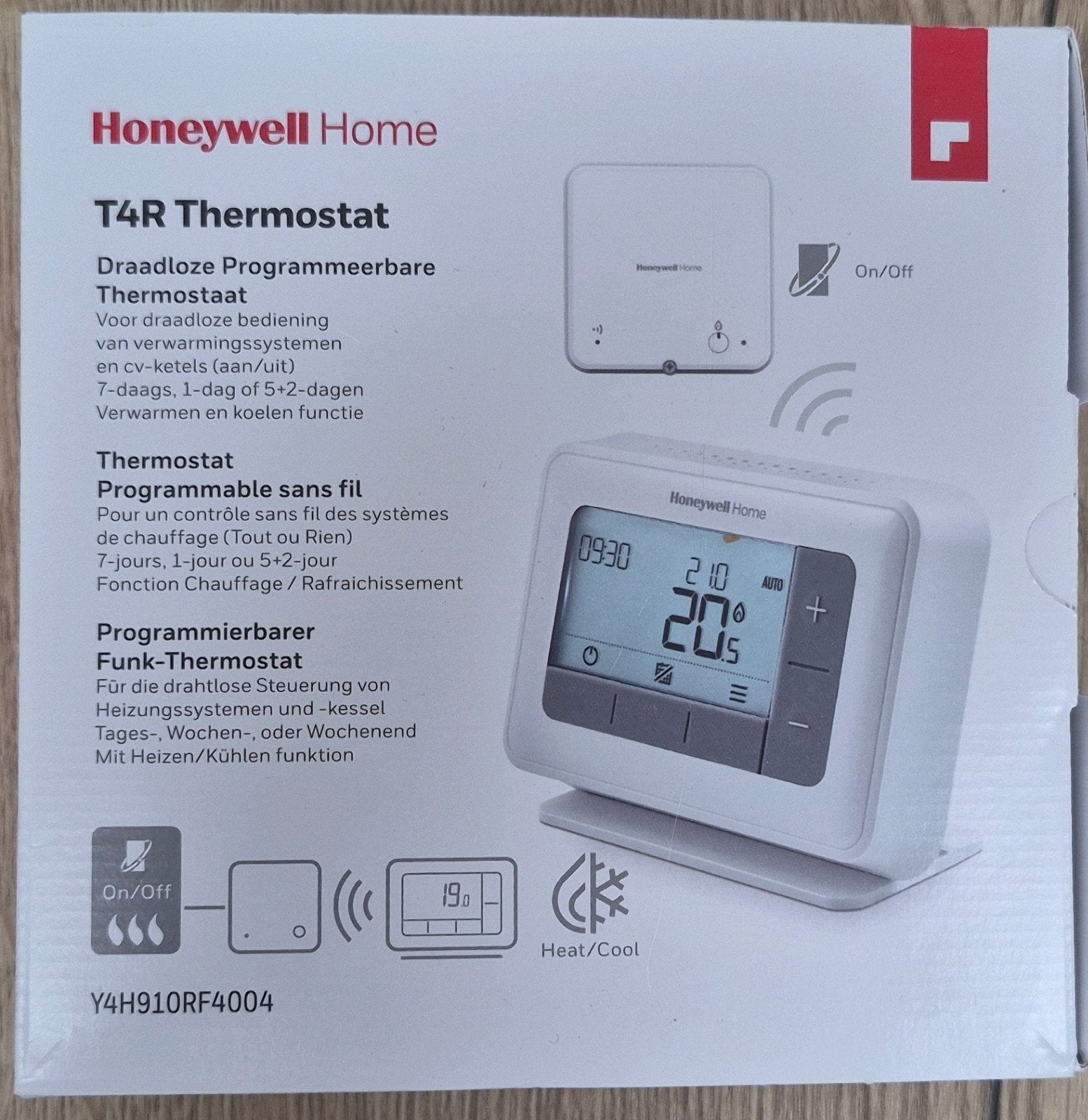 Honeywell Home T4R Digitale WIFI Thermostaat Y4H910RF4004

N, Ophalen of Verzenden, Slimme thermostaat, Nieuw