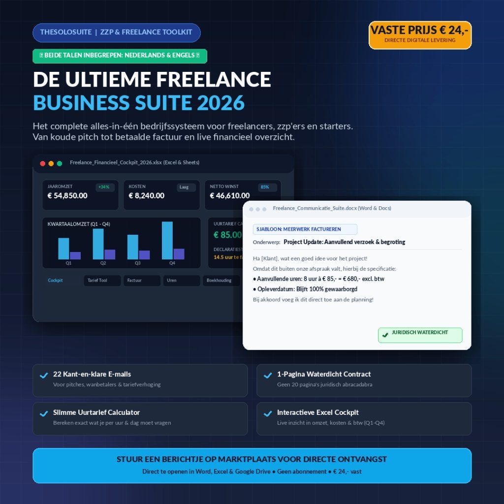 Freelance Business Suite: Excel Cockpit & 22 Email Sjablonen, Computers en Software, Ophalen, Nieuw, Excel, Android