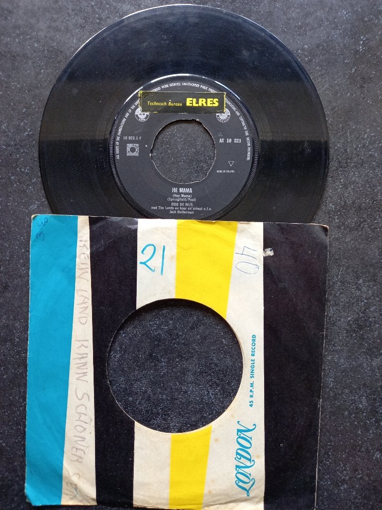 Rob de Nijs - Hé Mama 1963, Cd's en Dvd's, Vinyl Singles, Gebruikt, 7 inch, Ophalen of Verzenden, Beschermende buitenhoes