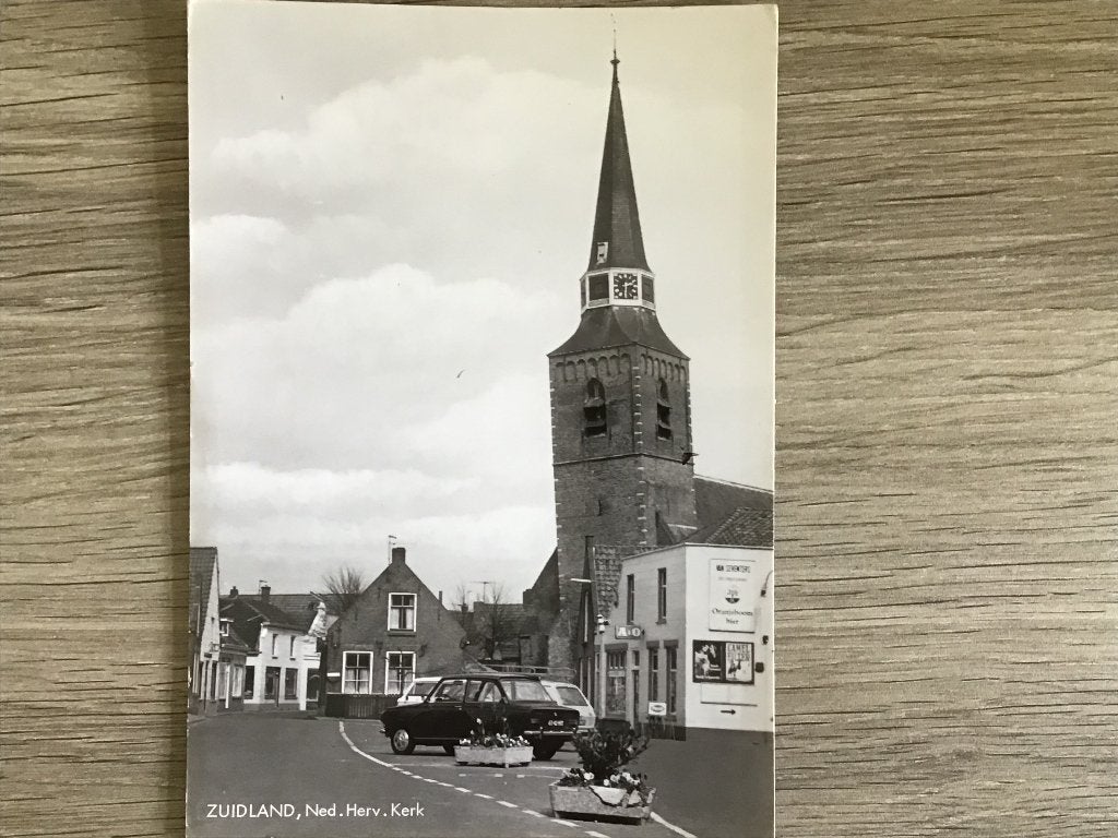 Zuidland, Ned. Herv. Kerk - Oude Ansichtkaart 1965-70, Ophalen of Verzenden, 1960 tot 1980, Ongelopen, Zuid-Holland