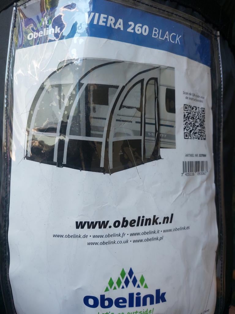 Voortent viera 260 Black Obelink, Ophalen, Gebruikt, Tot en met 2