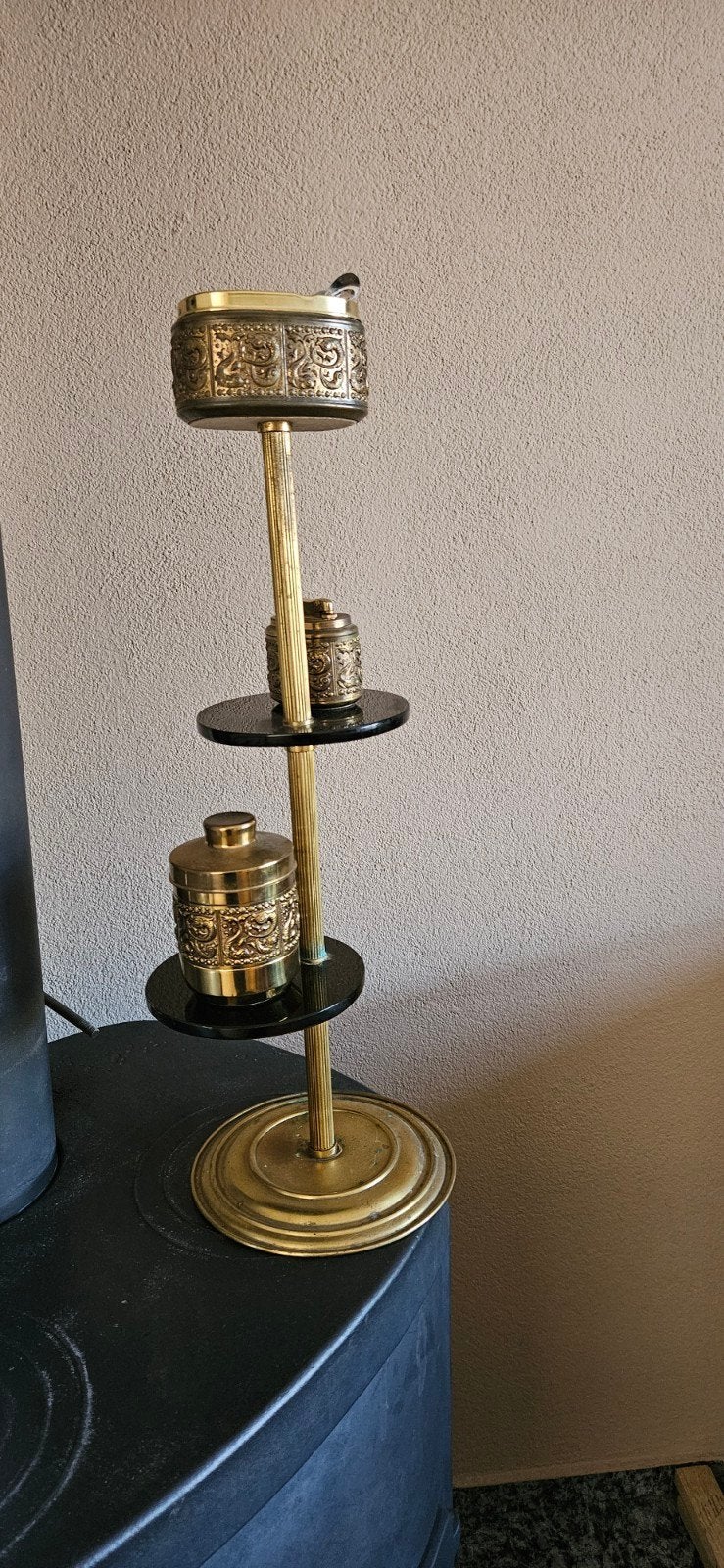 rookstel vintage hoog 60cm met drie maal plateau 15 cm door, Antiek en Kunst, Ophalen