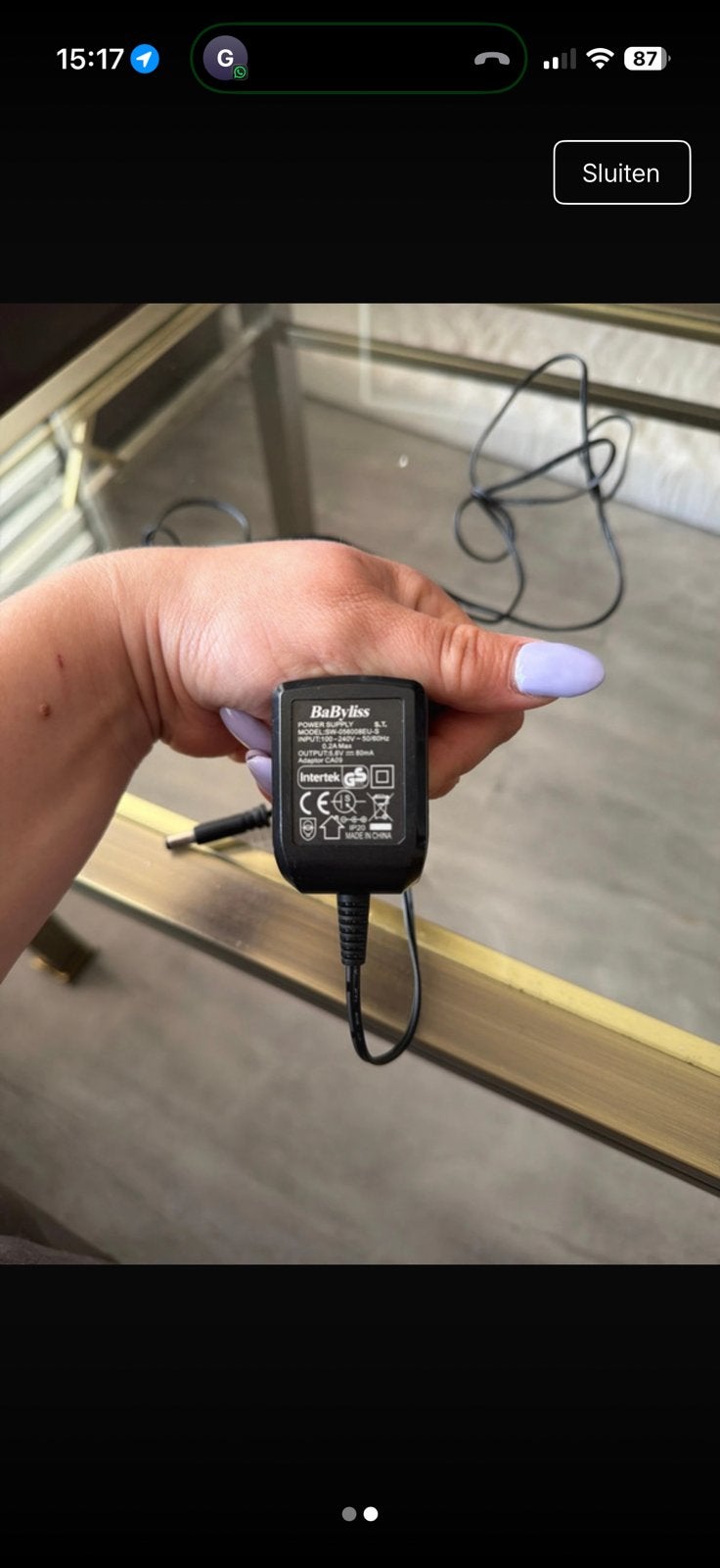 BabyLiss oplader, Ophalen of Verzenden, Zo goed als nieuw