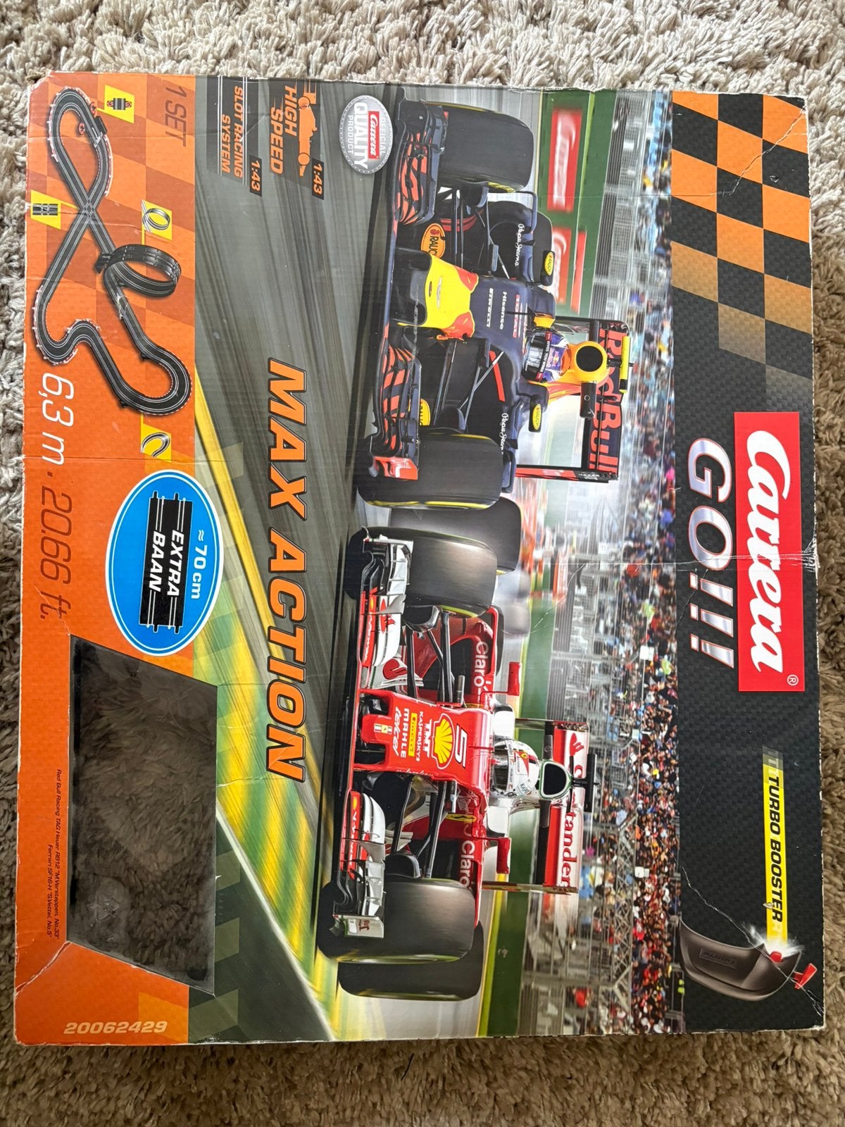 Carrera go racebaan met Max Verstappen Red Bull, Ophalen of Verzenden, Gebruikt, Elektrisch, Carrera