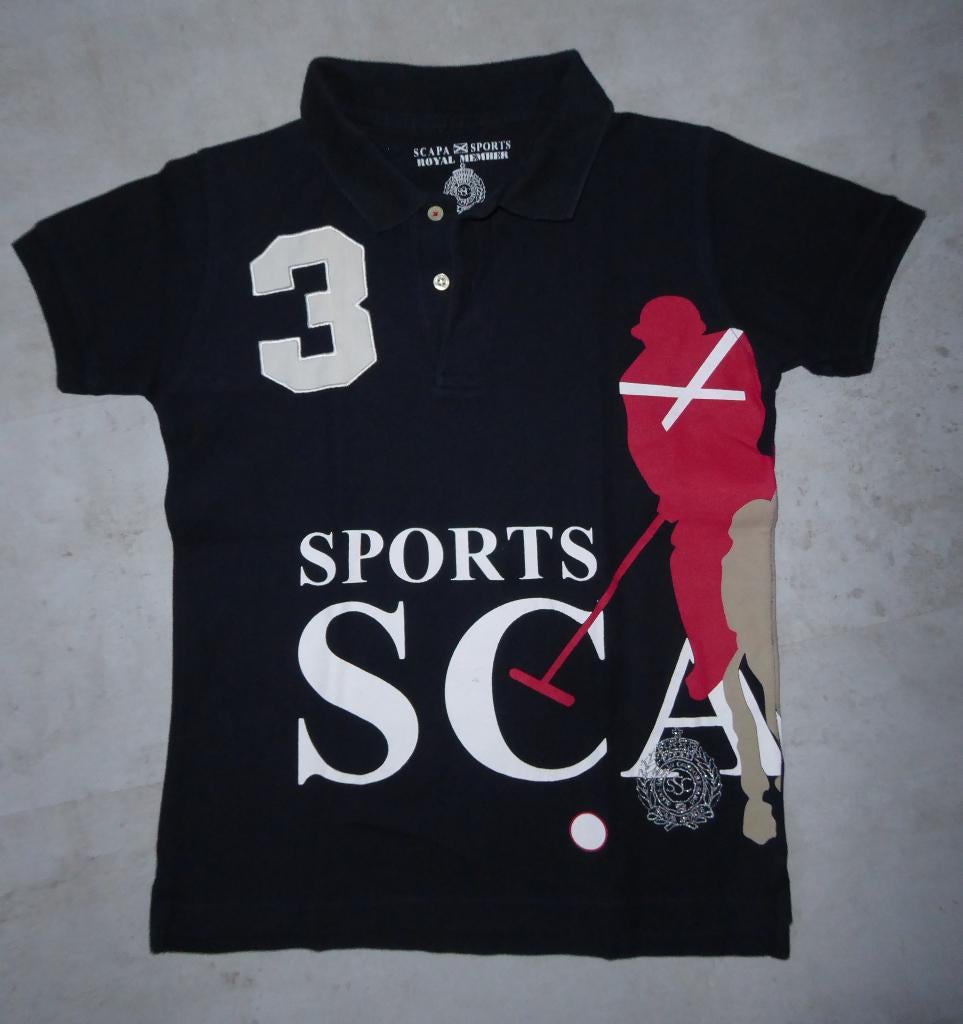 Scapa Sports polo jongen donkerblauw maat 128, Gebruikt, Ophalen of Verzenden, Shirt of Longsleeve, Scapa Sports