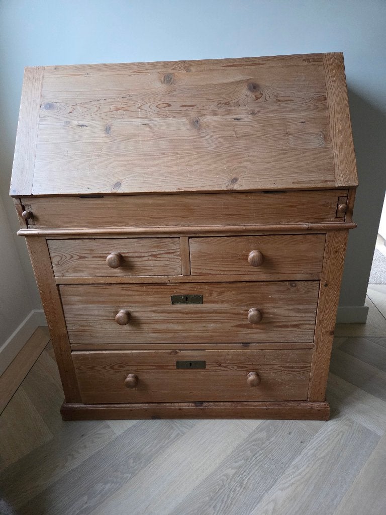 Massief houten secretaire kast, Huis en Inrichting, Ophalen, Gebruikt