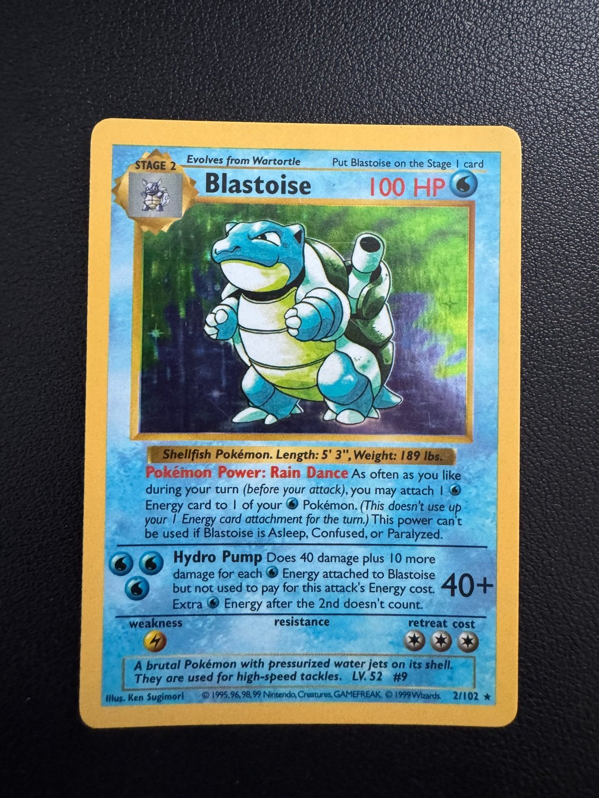 Blastoise Base Set Shadowless, Ophalen, Gebruikt, Losse kaart