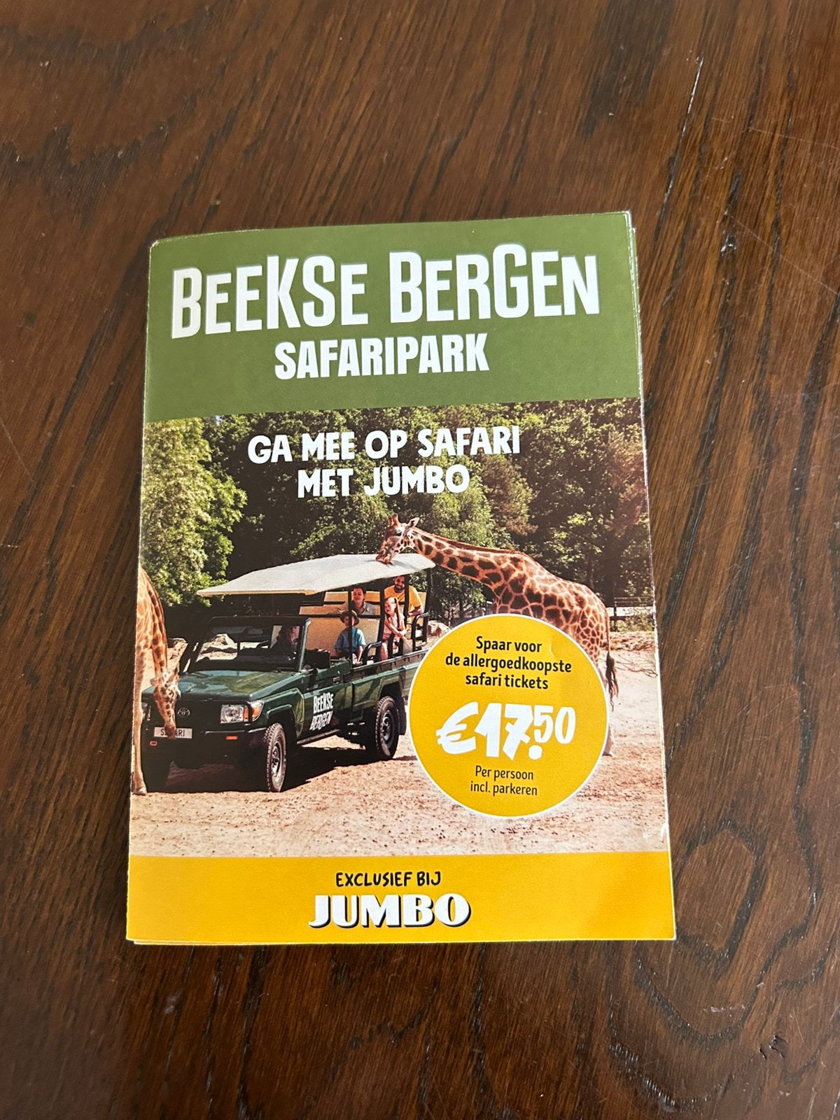 Met korting naar beeksebergen op dieren dag, Eén persoon, Kortingskaart