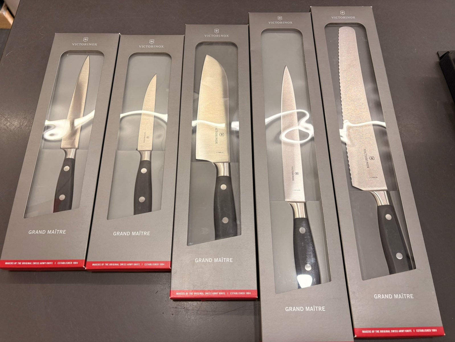 Set koksmessen koksmes Victorinox grand maitre, Ophalen of Verzenden, Zo goed als nieuw, Rvs of Chroom