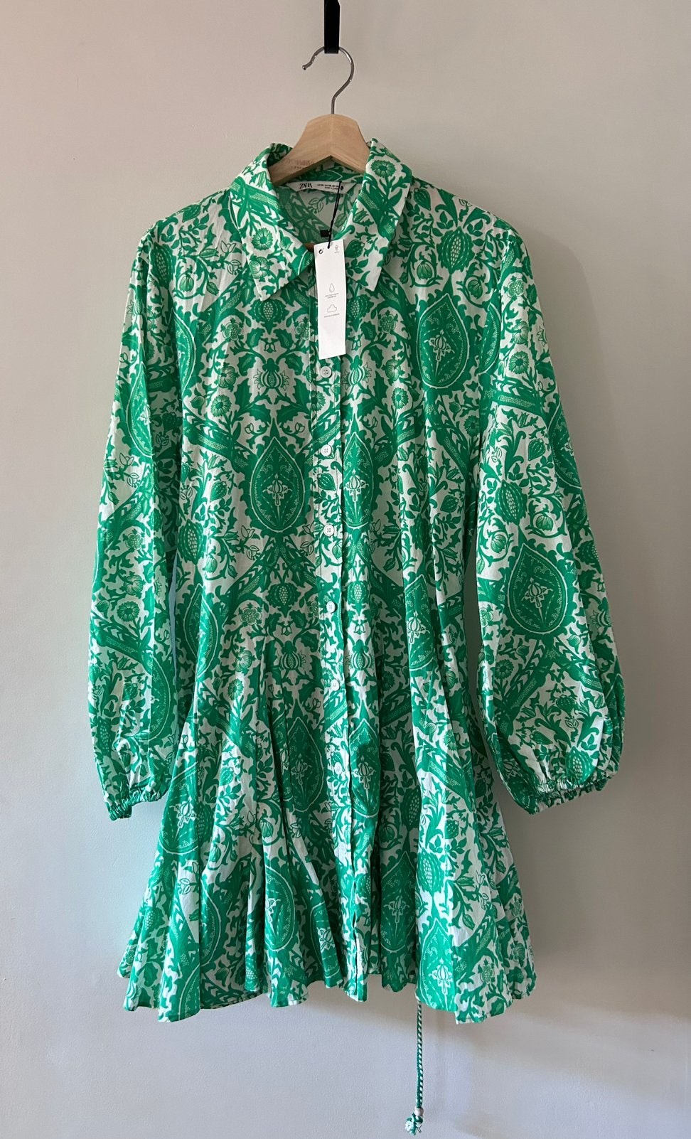 Festival groen jurkje ZARA, Maat 46/48 (XL) of groter, Ophalen of Verzenden, Zo goed als nieuw, Knielengte