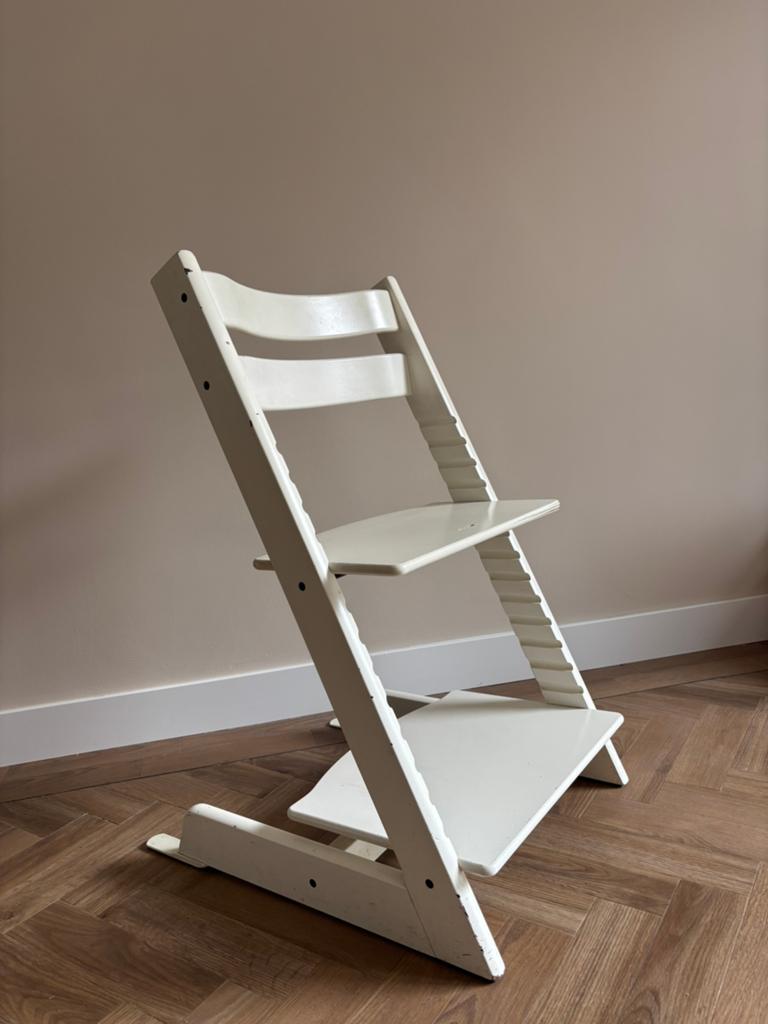 Stokke Tripp Trapp kinderstoel wit, Ophalen, Gebruikt