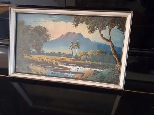 Indonesie schilderij gesigneerd asahri ???, Antiek en Kunst, Kunst | Schilderijen | Klassiek, Ophalen