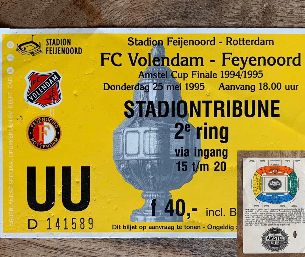 FC Volendam-Feyenoord Rotterdam “Amstel Cup Finale 25-05-‘95, Ophalen of Verzenden