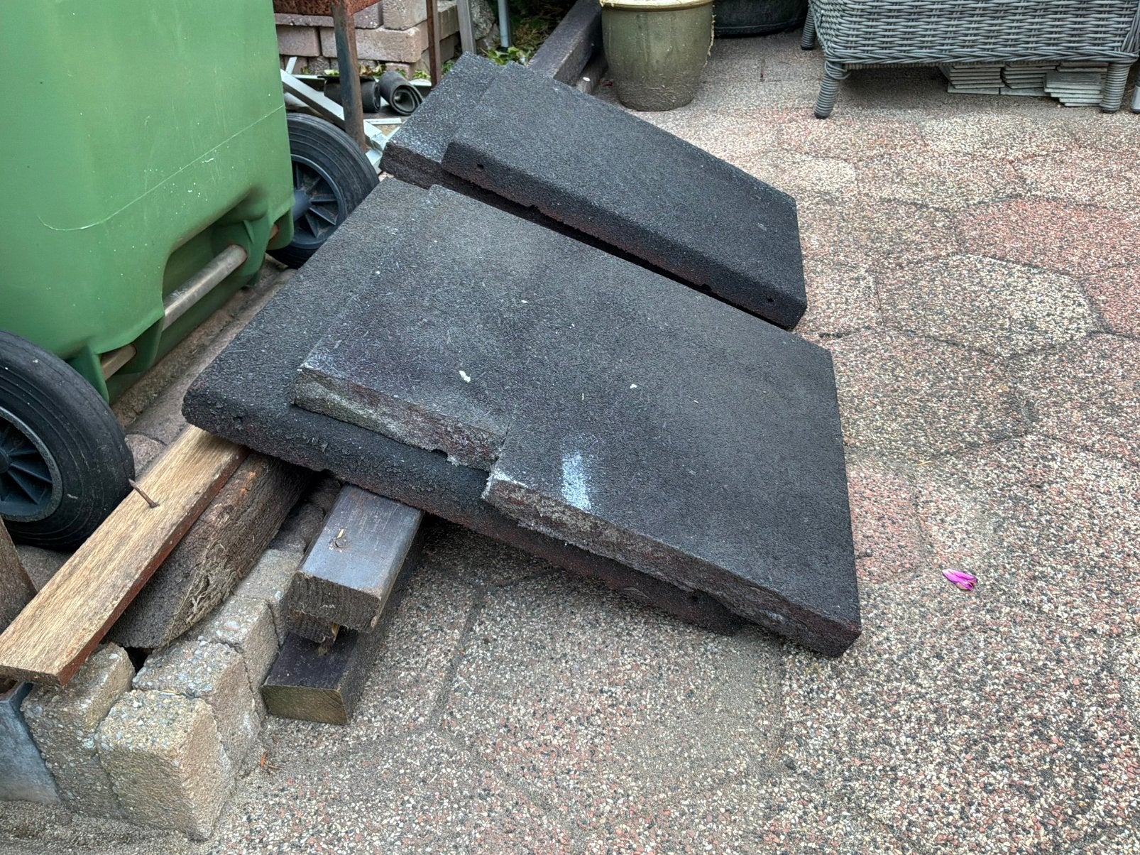Gratis op te halen! Rubberen tegels., Tuin en Terras, Ophalen, Zo goed als nieuw, Rubber, Overige typen