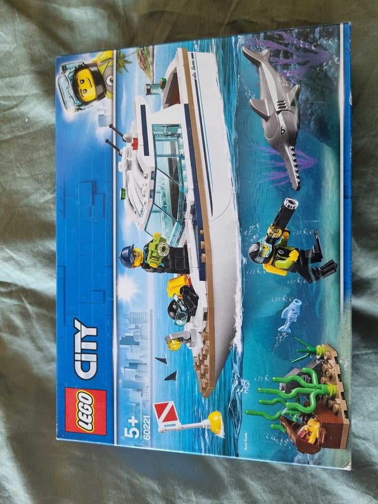 LEGO City 60221 Duikjacht - Complete set met doos, Ophalen of Verzenden, Zo goed als nieuw, Complete set, Lego