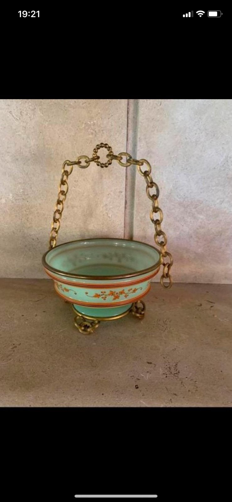 Antieke schaal, Bonboniere groen opaal glas 1880, Antiek en Kunst, Antiek | Glas en Kristal, Ophalen