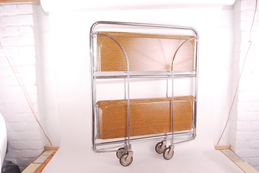 Vintage inklapbare serveerwagen Dinette 70's, Ophalen, Overige materialen, Gebruikt, 55 tot 75 cm