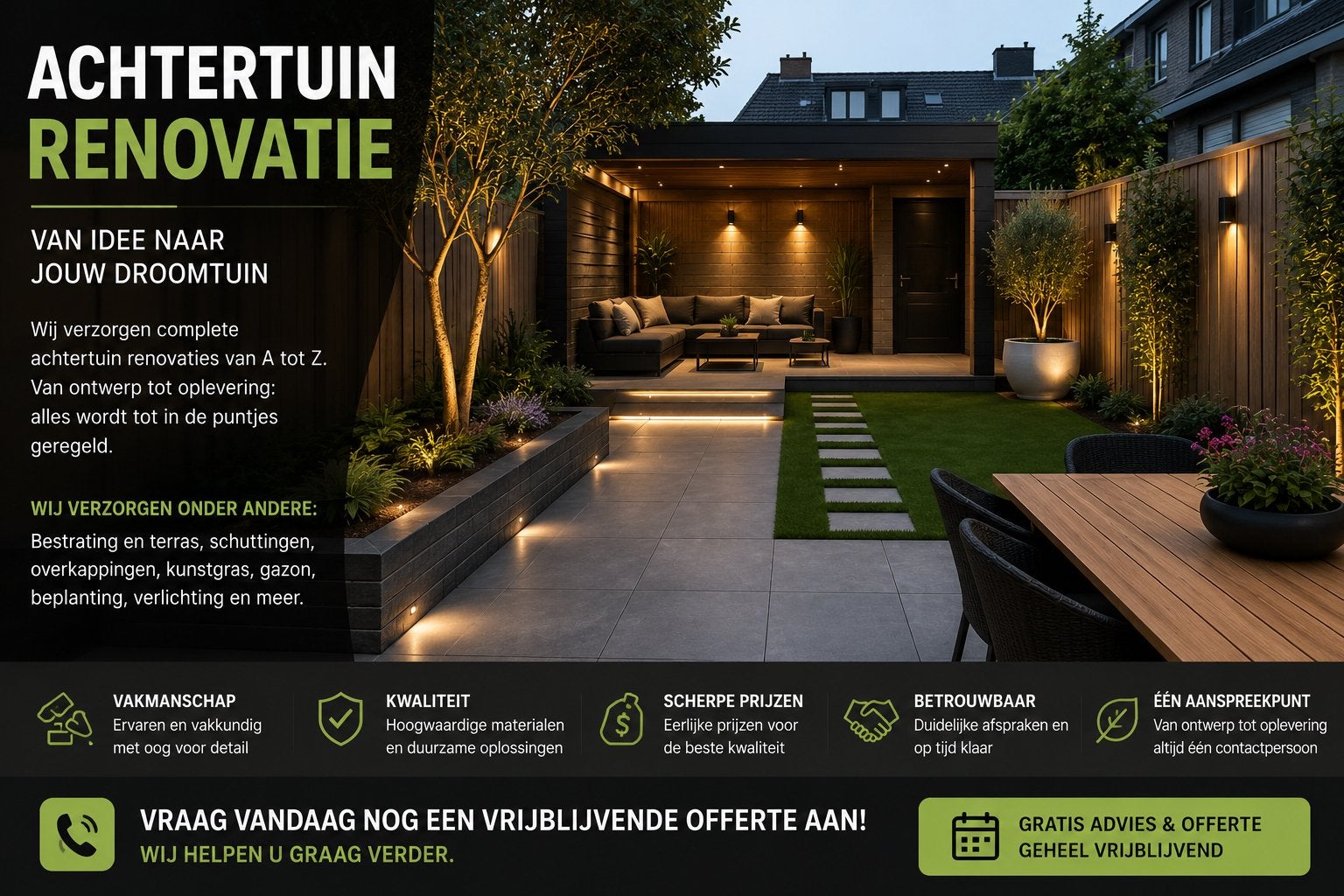 Achtertuin Renovatie – Van Idee naar Droomtuin, Ophalen of Verzenden, Nieuw
