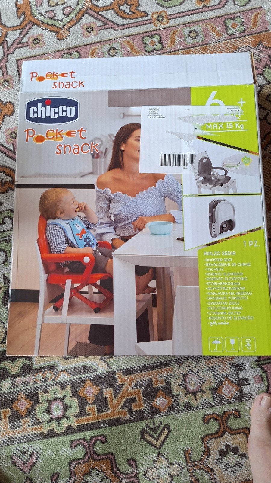 Chicco Pocket Snack Verhoger - Draagbare Kinderstoel, Ophalen, Zo goed als nieuw, Overige typen, Gordel(s)
