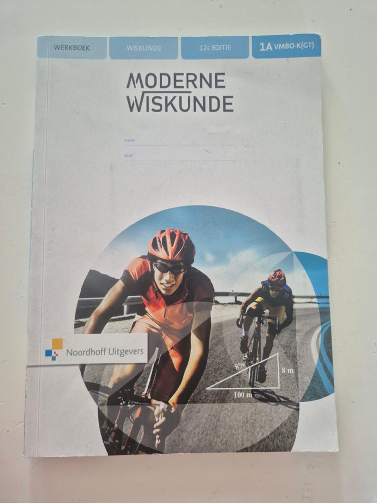 Moderne Wiskunde Werkboek 1A VMBO-K(GT) 12e editie, Ophalen of Verzenden, Gelezen, VMBO, Wiskunde A
