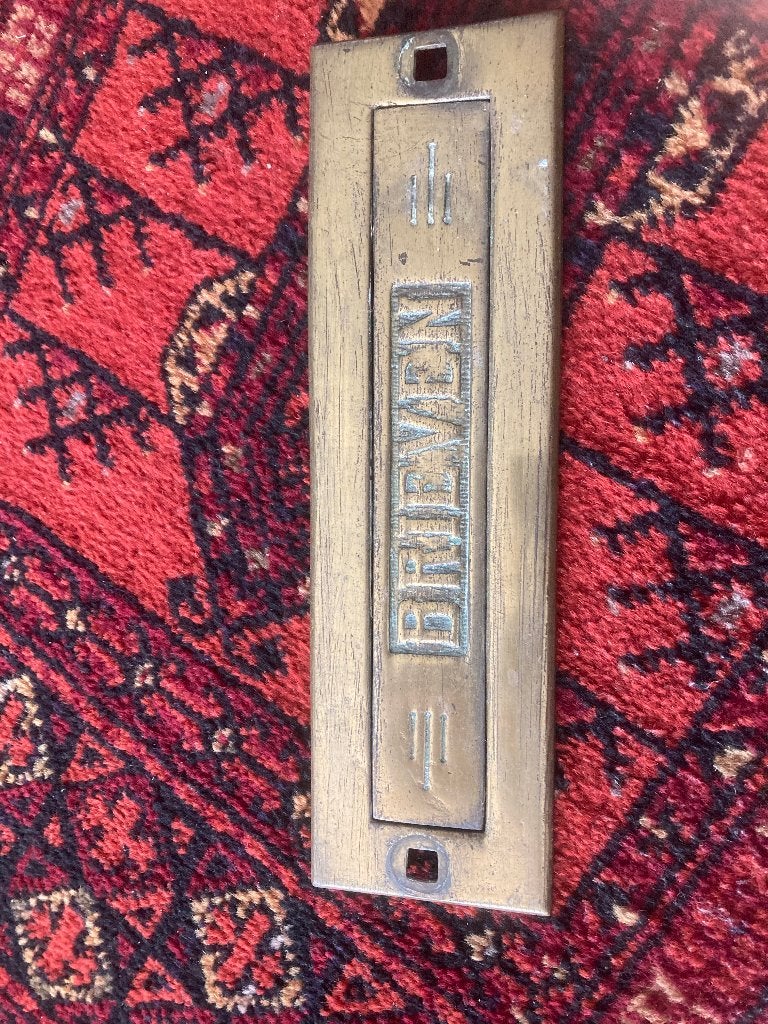 bronzen brievenbus-klep, Ophalen of Verzenden, Brons