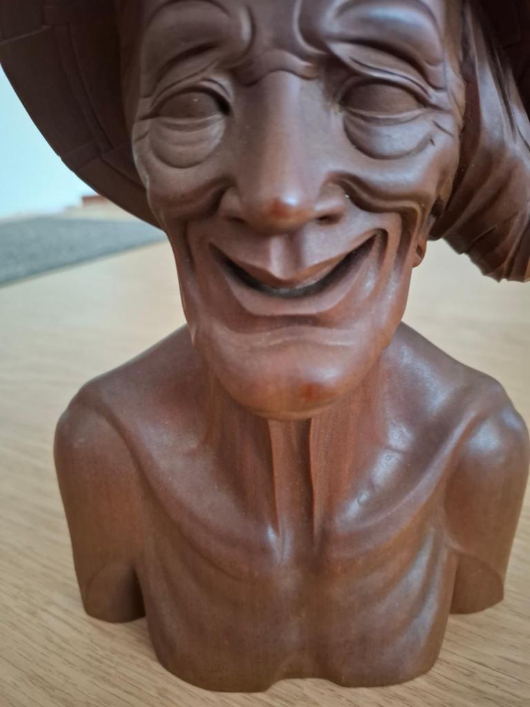 Houten buste uit Bali Indonesie, Buste, Ophalen of Verzenden, Hout, Azië