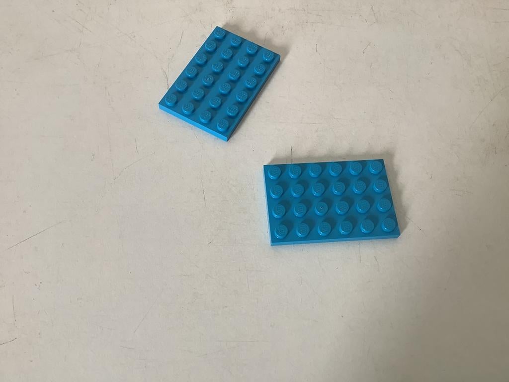 Lego plaat 4x6 azuurblauw, Ophalen of Verzenden, Gebruikt, Losse stenen, Lego