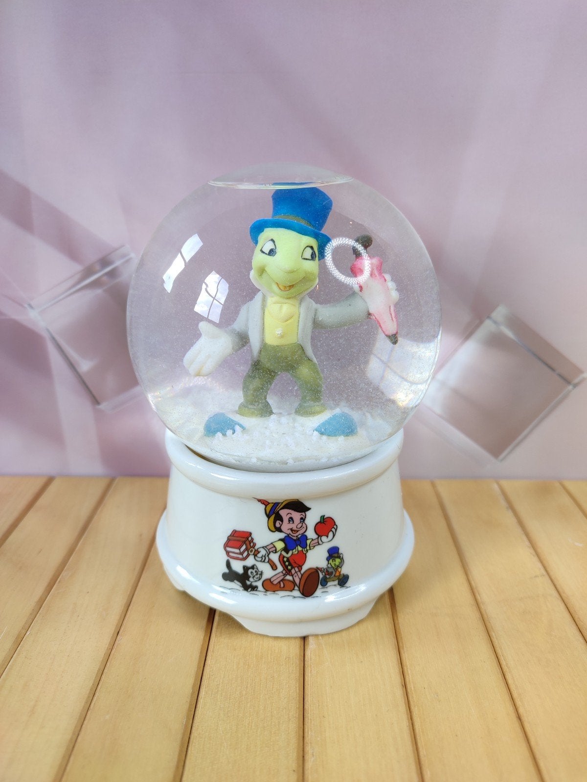 Jiminy Cricket Sneeuwbol Muziekdoos Disney Pinokkio, Verzamelen, Ophalen, Peter Pan of Pinokkio, Zo goed als nieuw, Beeldje of Figuurtje