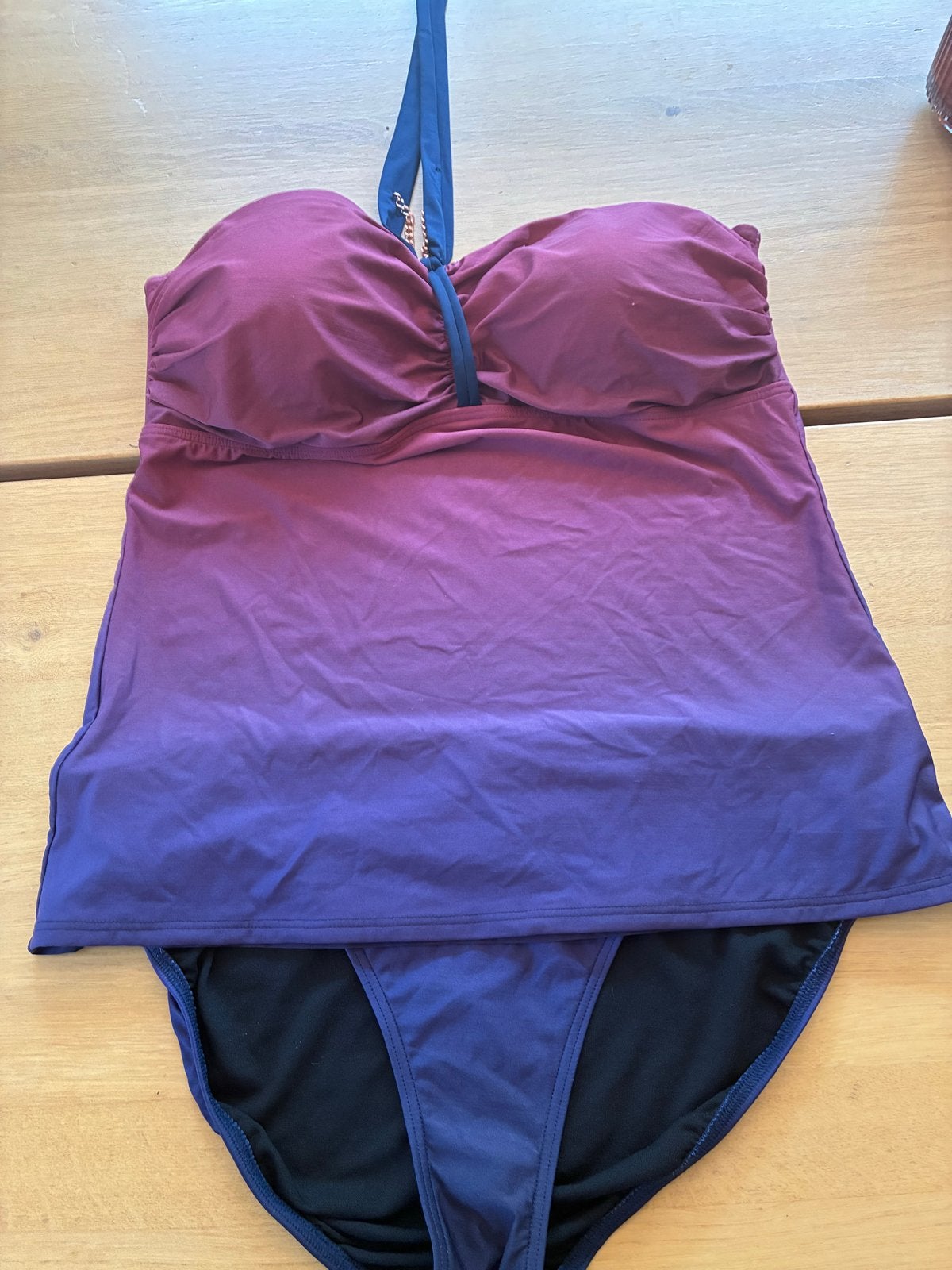 Beachwave Tankini Maat 48 Strapless Shaping Blauw Paars, Ophalen of Verzenden, Nieuw, Meerkleurig, Bikini