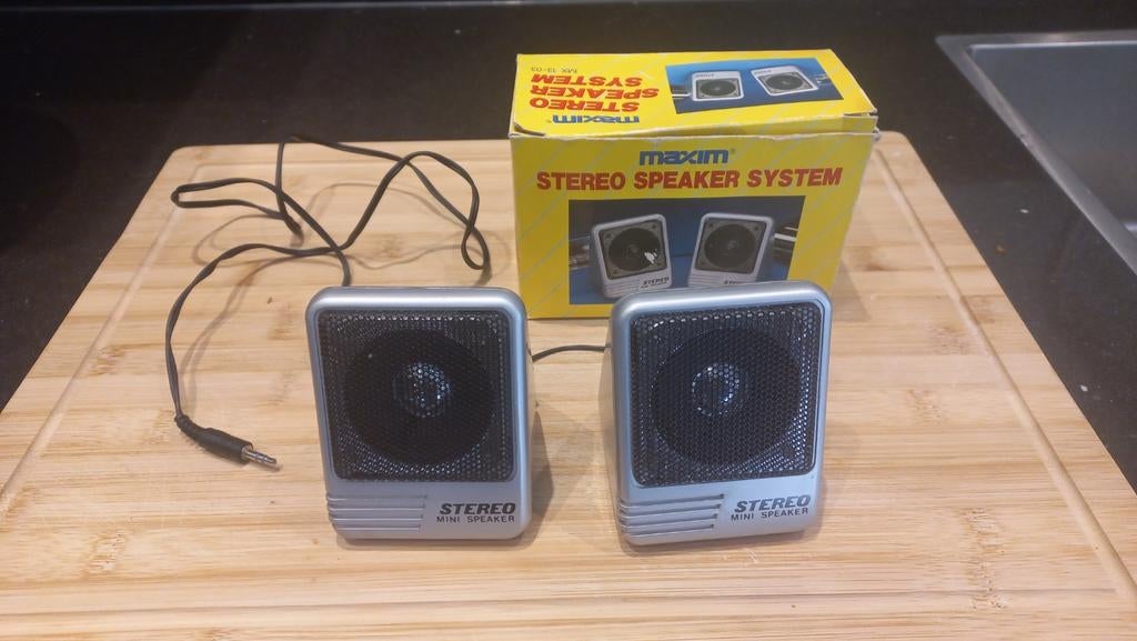Maxim Stereo Mini Speaker Systeem - Vintage Geluid, Overige merken, Gebruikt, Ophalen of Verzenden, Minder dan 60 watt