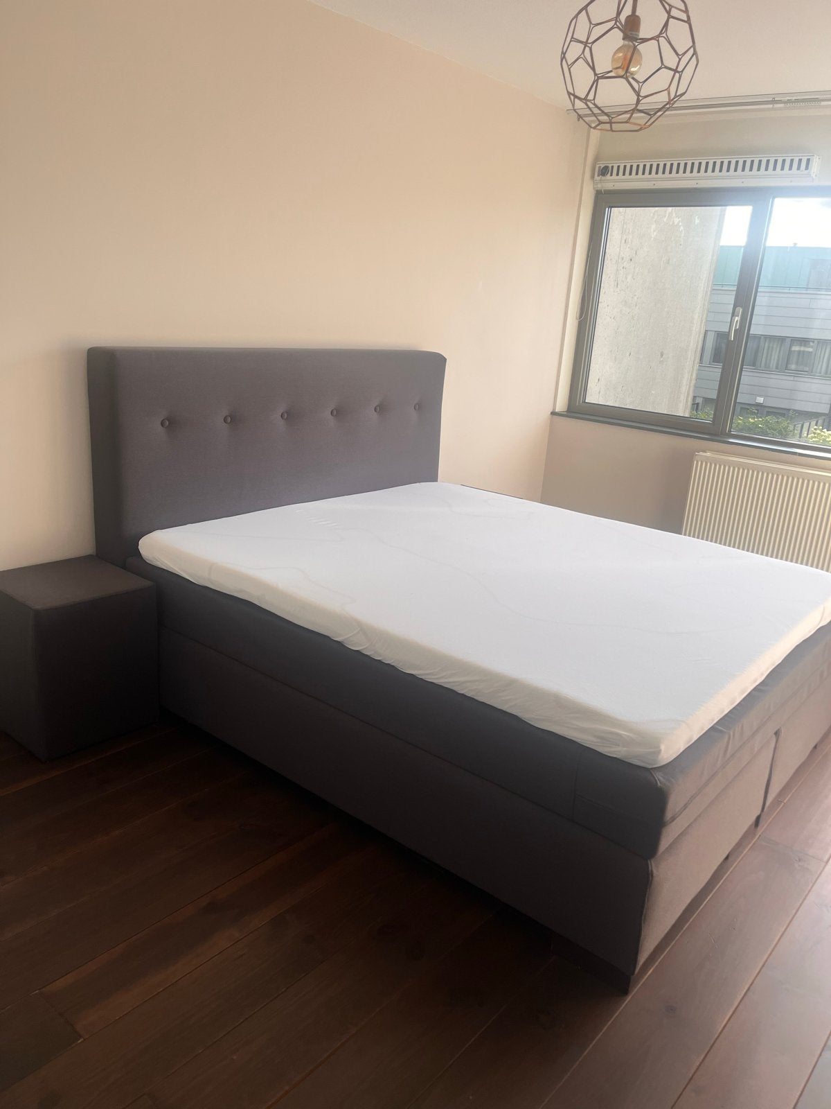 tweepersoons boxspring met nachtkastjes, Ophalen, Gebruikt, Tweepersoons, 180 cm