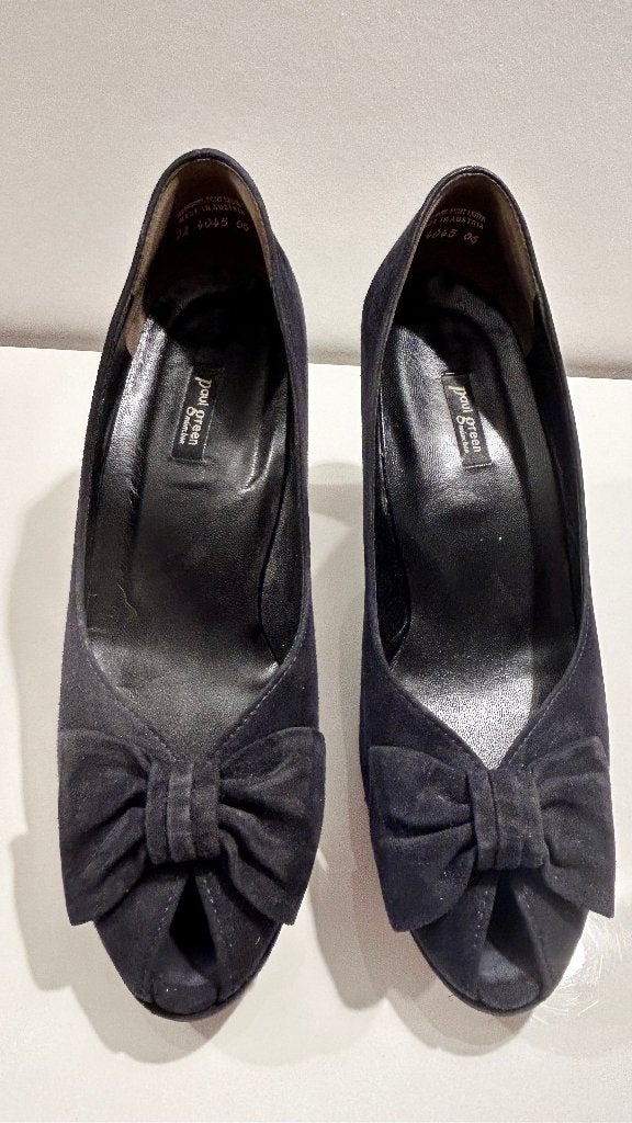 Paul Green zwart lederen pumps met strik (maat 40,5), Pumps, Zwart, Ophalen of Verzenden, Zo goed als nieuw