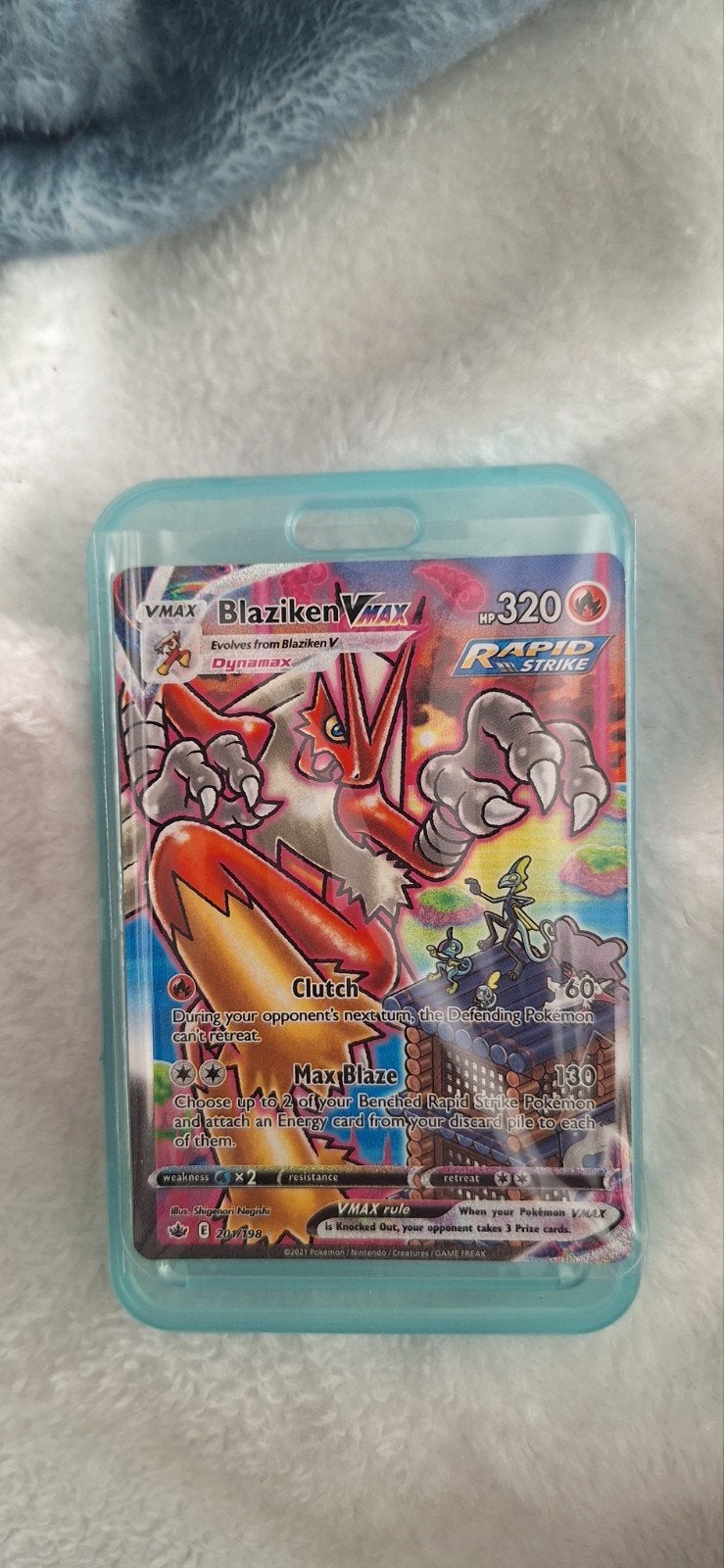 Blaziken VMAX 201/198 Pokémon kaart - Near Mint, Ophalen of Verzenden, Zo goed als nieuw, Losse kaart