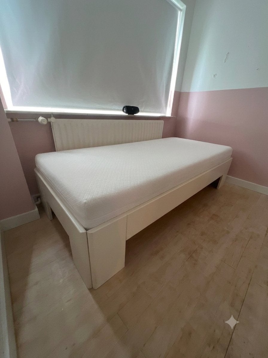 Auping 1 persoons bed met matras, Huis en Inrichting, Slaapkamer | Bedden, Ophalen, Gebruikt, 90 cm, Eenpersoons