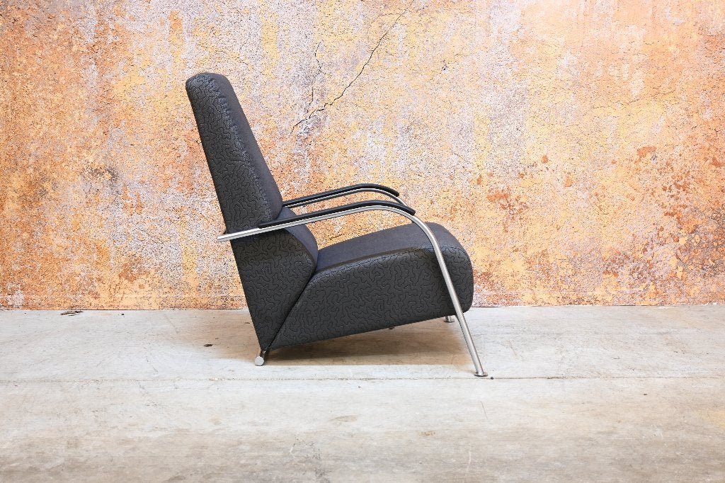ZGAN! Harvink Mirakel design fauteuil in unieke grijze stof, Harvink, Harvink, 75 tot 100 cm, Ophalen of Verzenden