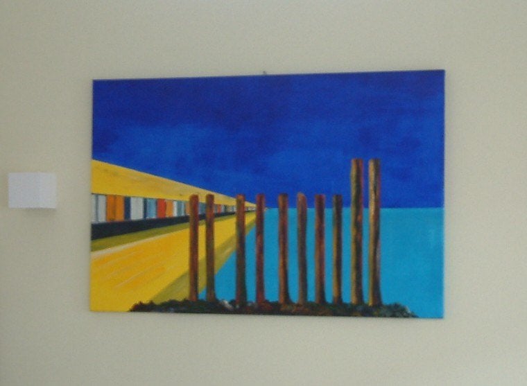 strand  Walcheren schilderijen Jac Caljouw Arnemuiden, Overige stijlen, Doek, Ophalen of Verzenden, Origineel werk