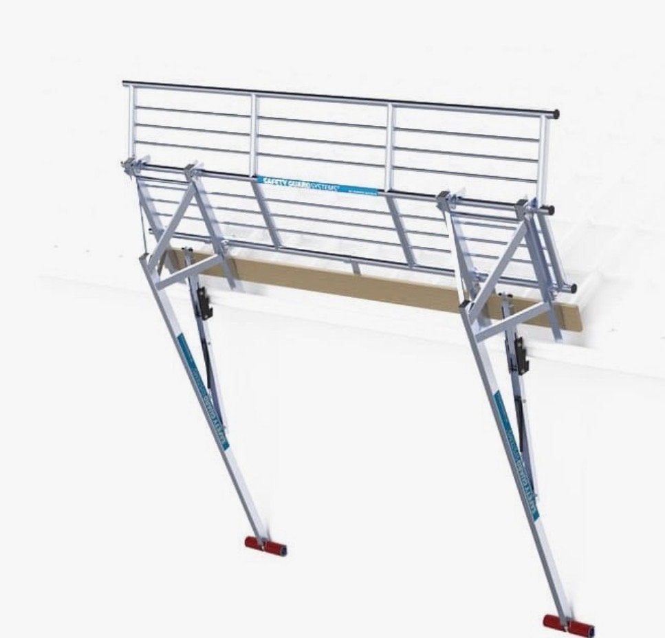 RSS Dakrandbeveiliging - 14 staanders, 11 liggers (tot 33m), Ophalen, Gebruikt, Daksteiger, Minder dan 2 meter