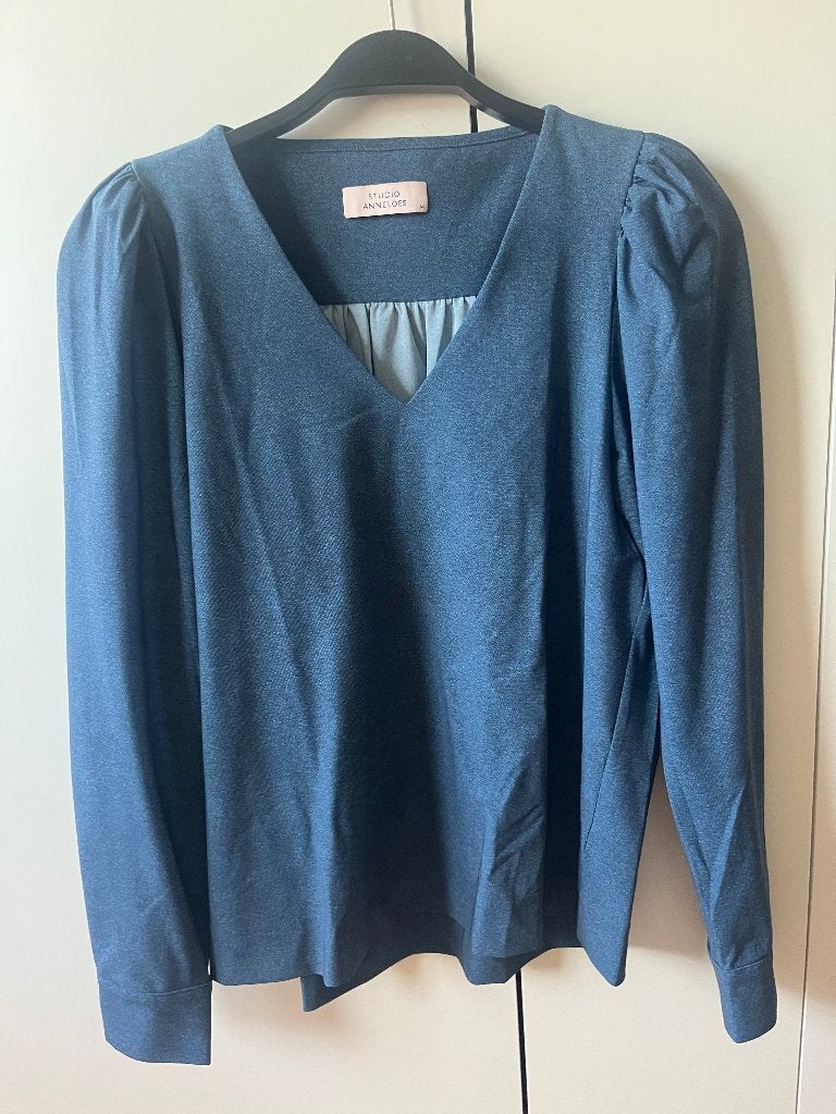 Studio Anneloes travelstof blouse Denim maat M, Maat 38/40 (M), Studio Anneloes, Zo goed als nieuw, Verzenden
