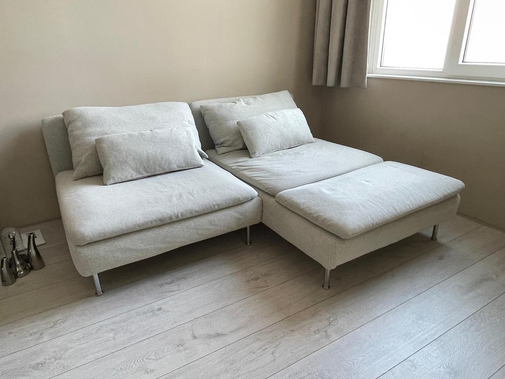 IKEA SÖDERHAMN 1-zits element & Chaise longue gunnared beige, Gebruikt, 100 tot 125 cm, Tweepersoons, Ophalen of Verzenden