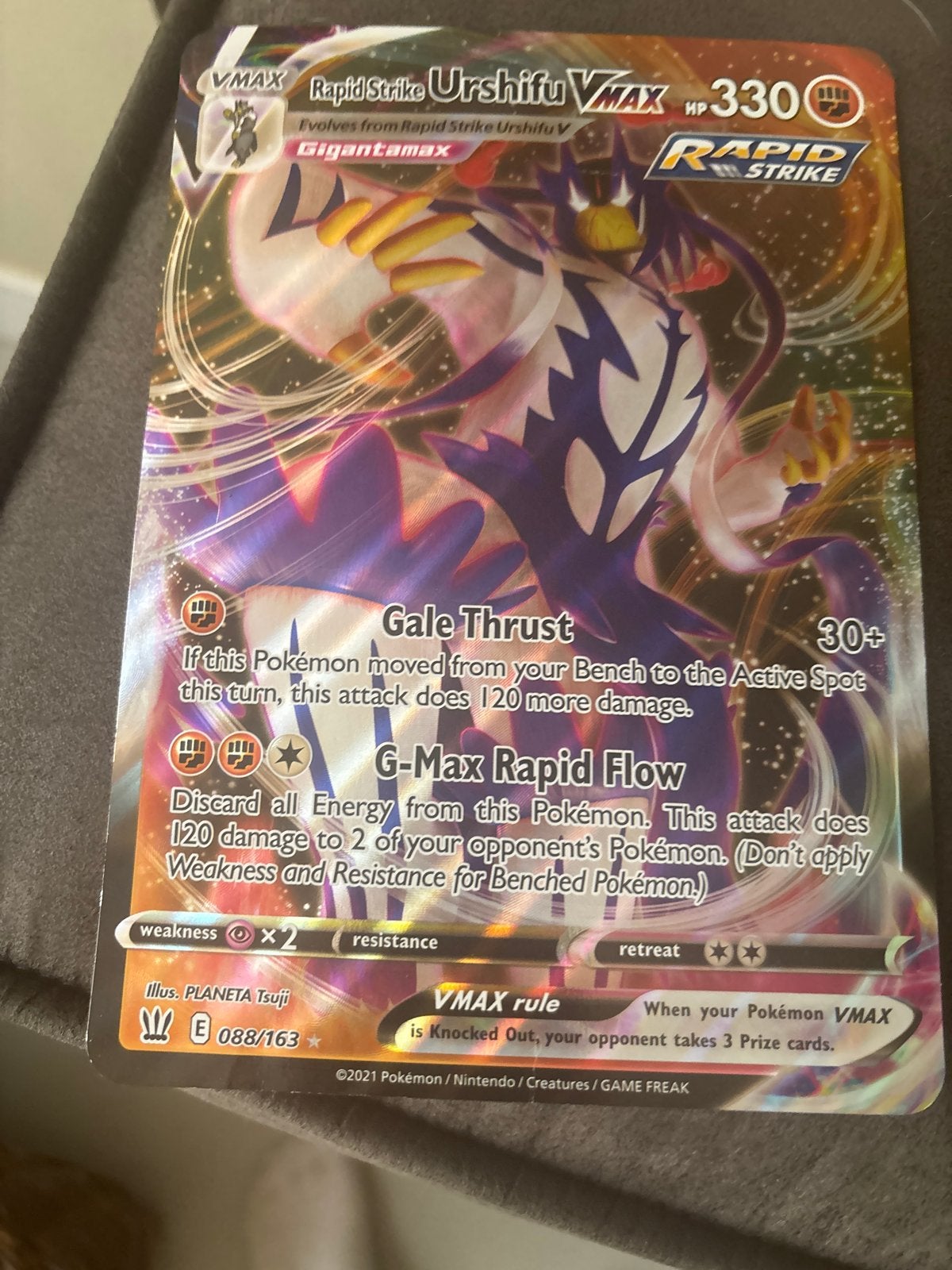 Pokémon Rapid Strike Urshifu VMAX 088/163, Ophalen of Verzenden, Zo goed als nieuw, Losse kaart
