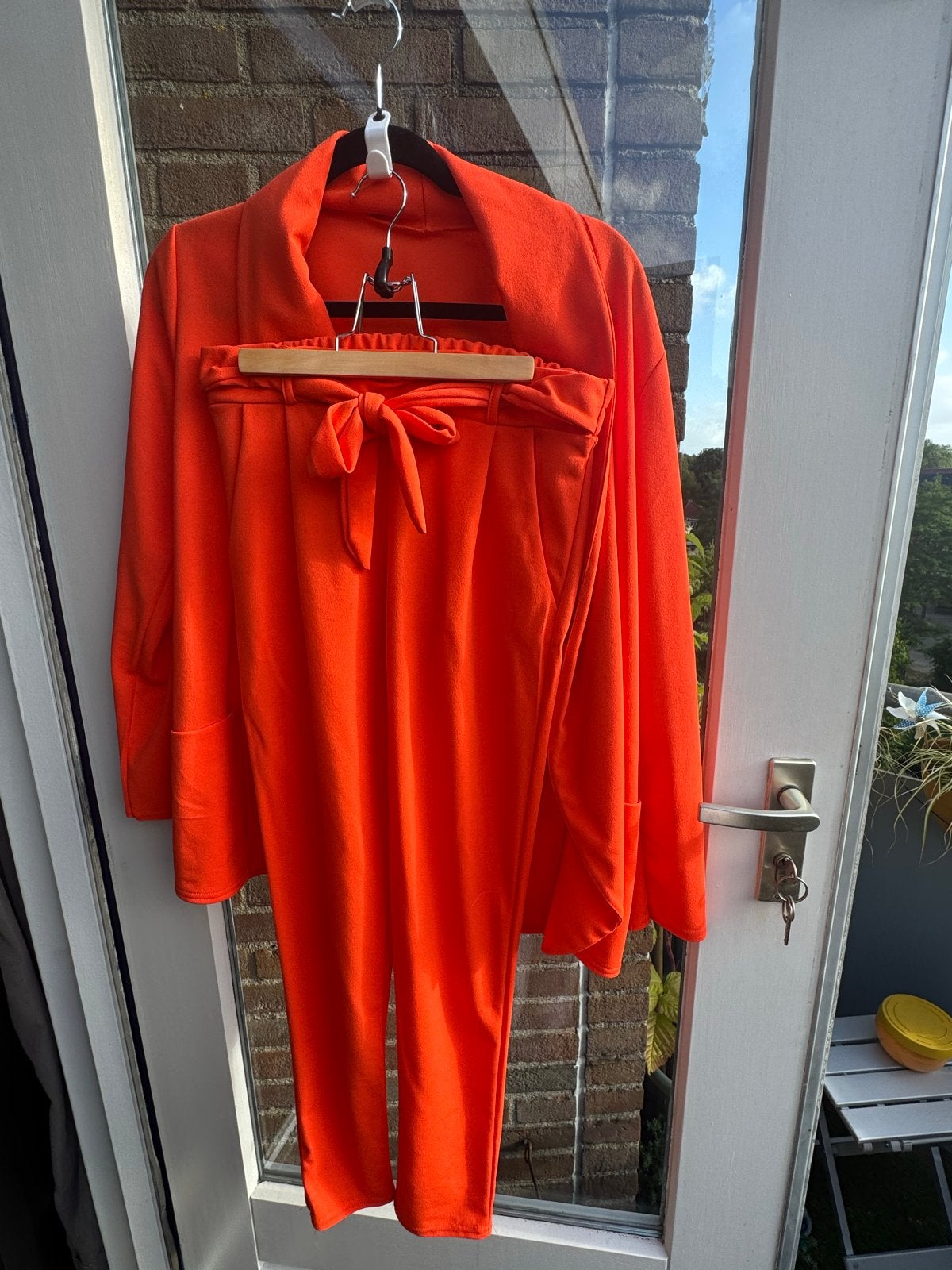 Oranje blazer en pantalon set, Oranje, Zo goed als nieuw, Lang, Ophalen